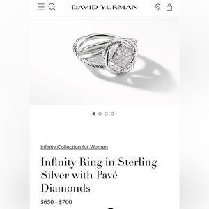 David Yurman Infinity Ring in Sterling Silver with Pavé Diamonds